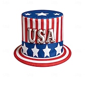 abordables 250º Aniversario-Sombrero de copa con la bandera estadounidense para hombres, mujeres y niños, sombrero patriótico del tío Sam, accesorio de disfraz para el 4 de julio, Día de la Independencia de EE. UU., para