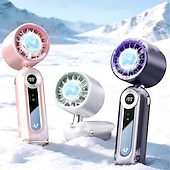 cheap Fans-Cold Compress Handheld Fan, 100 Speeds Portable Personal Mini Fan with LED Display, Foldable USB Rechargeable Small Fan for Travel, Sports, Camping, High Velocity Personal Cooling