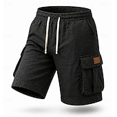 ieftine Clasic-Bărbați Pantaloni Scurți Cargo Pantaloni scurți din in Pantaloni scurți de vară Pantaloni scurți de plajă Cordon Talie elastică Multi Buzunare Simplu Confort Respirabil Lungimea genunchiului Zilnic