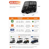 voordelige Tuinmeubelhoezen-Golfkarhoes voor 4 personen, zware uitvoering, 210d/420d waterdichte golfkarhoes met verlengd dak, compatibel met EZ Go Club Car Yamaha golfkarren, stofbestendige buitenhoes voor 4 personen (tot 112