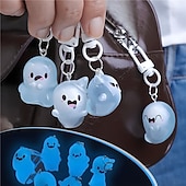 cheap Home Supplies-6 Pcs Glow in The Dark Ghost Keychains,  Cute Kawaii Mini Cartoon Resin Ghost Key Chain Charms for Backpacks, Bags, Halloween Party Favors, Gifts for Kids Adults