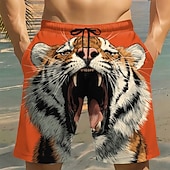  Pánské Zvíře Lev Tygr Plavecké trenýrky Plavky a plavecké kraťasy Surfovací šortky Středně vysoký pas Legrační Plážová dovolená Boční kapsy Podšívka ze síťoviny Elastická šňůrka v pase Návrhář