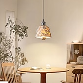 abordables Drum &amp; Cone Design-Mini Resin Pendant Lights Kitchen Island, Handcrafted Resin Ceiling Pendant Lighting, Adjustable Cord Pendant Lights for Hallway,Dining Room Single Head Pendant Lamp Decorative Lighting