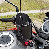 abordables Accessoires pour motos et VTT-Universal Motorcycle Water Bottle Holder, Handlebar Cup Holder for Bike Scooter ATV, Sturdy Drink Cage Motorcycle Accessories, Simple Mount Design, Black