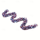  66 stop (20,2 m) vlastenecké dekorace ke 4. červenci, červeno-bílo-modré girlandy s kovovým pozlátkem, girlandy na 4. července pro domácí stromeček, průvod aut, pamětní den, vnitřní a venkovní párty