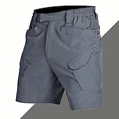 cheap Outdoor-Men's Tactical Cargo Cargo Shorts Shorts Summer Shorts Casual Shorts Elastic Waist Multiple Pockets Plain Waterproof Comfort Knee Length Casual Outdoor Beach Fashion Streetwear Black Khaki