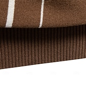 billige Klassisk poloskjorte for menn-Men's Polo Shirts Cable Knit Polo Casual Street Lapel Short Sleeve Basic Modern Vertical Stripes Lightweight Buttons Summer Spring Regular Fit White Brown Polo Shirts