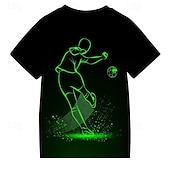 baratos Menino 3D Esportes &amp; Jogo-Para Meninas 3D Gráfico Futebol Americano Camisetas de futebol Camisa Camiseta Manga Curta Impressão 3D Verão Primavera Esportes Moda Roupa de rua Infantil 7 - 9 anos Gola Redonda Casual Diário Ao ar