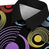  Ρετρό / Βίντατζ Χίπισσα Δεκαετία '70 Πουκάμισο Κοντά μανίκια Χίπισσα Γεωμετρικό Ρετρό Φανταχτερή Φόρεμα Ανδρικά μουσικό φεστιβάλ Πάρτι Καθημερινά Ρούχα Ενηλίκων Πουκάμισο Ανοιξη καλοκαίρι