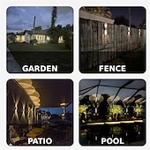 ieftine Aplice de Exterior-lumini solare pentru garduri cu 3 moduri, lentile LED, lumini solare IP65 &amp;Aplice solare de perete pentru curte, piscină, verandă, terasă, balustradă 1 buc