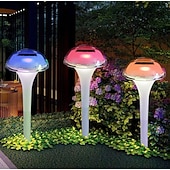 preiswerte Bodenlichter-1 Stück Solar-Gartenleuchte in Pilzform, wasserdicht, für Gartenwege, Rasen, Terrasse, Hof, Gehwege und Einfahrten, 2 Lichteffekte (weiß &amp; farbwechselnd).
