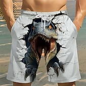 economico Animali &amp; Uccelli-Per uomo Ruggente Animale Dinosauro Costumi da bagno Costumi da bagno Pantaloncini da bagno Pantaloncini da Surf Misura del girovita medio Divertente Vacanza al Mare Tasche Laterali fodera in rete