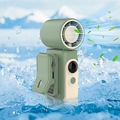 billiga Campingljus &amp;amp; lyktor-USB-uppladdningsbar mini-klämmfläkt med vridbart roterande klämma – bärbar 4-hastighets clip-on &amp;skrivbordsfläkt, LED-batterinivådisplay, 180° justerbart huvud, batteri med lång livslängd för hem,