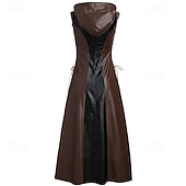 ieftine Rochie-Medieval Renascentist Lungime Gleznă Rochii Fără mâneci Arcaș Ranger Costume de fancy Pentru femei Fantezie Halloween Carnaval Mascaradă Târgul Renașterii LARP Petrecere cu tematică retro Adulți