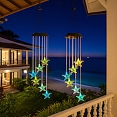 abordables Luces de paisaje-2 luces solares impermeables para exteriores con forma de estrella de mar, ideales para jardines, patios, porches y balcones. Iluminación LED ambiental decorativa para exteriores. &amp;regalo de