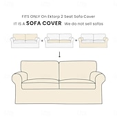  100% Cotton 2 Seater Sofa Cover Sofa Bed Slipcover with Cushion and Backrest Covers Washable Furniture Protector Fits Ektorp Couch Slipcover