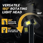 ieftine Lanterne-Lanternă magnetică de lucru, lanternă LED portabilă reîncărcabilă rotativă cu design cu clips, lanternă cu 3 moduri de iluminare pentru reparații auto, camping, muncă și urgențe