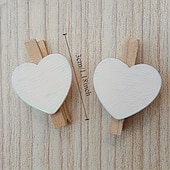 economico Articoli per la casa-100 mollette di legno a forma di cuore, perfette per lavori creativi, esposizioni di foto, bomboniere, decorazioni fai da te, piccole mollette per scrapbooking &amp;progetti artistici