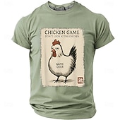 preiswerte Lustige T-Shirts für Männer-Herren-T-Shirt im japanischen Stil mit Hühnermotiv (Kanji-Zeichen für Hahn und Robbe) – Retro-Look, normale Passform, Harajuku-Streetwear, Designer-Kleidung, Größen: S, M, L, XL, XXL