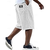 رخيصةأون شورت كاجوال-رجالي شورتات شورت كاجوال سروال قصير جيب مرونة الخصر ألعاب بسيطة سهل راحة متنفس طول الركبة فضفاض الأماكن المفتوحة عطلة العطلة موضة أسود أبيض مرن نسبياً