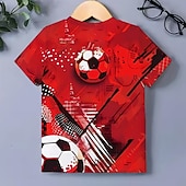 abordables Deportes y Juegos 3D para Niños-Chico 3D Graphic Fútbol Americano Camisetas de fútbol Camiseta Manga Corta Impresión 3D Verano Primavera Deportes Moda Ropa de calle Niños 5-12 años Cuello Barco Casual Diario Exterior Ajuste regular