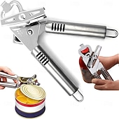 abordables Utensilios de cocina y gadgets-Abrelatas/abrebotellas multifunción, lata multifuncional de acero inoxidable &amp;abrelatas ergonómico, resistente y seguro, 3 en 1. &amp;abrebotellas