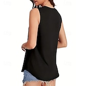billiga Enkel tank-Multipack 3st Dam Rund hals Ärmlös Svart + Rosa + Vit Stridsvagn Väst Ärmlös tröja Slät Ledigt Dagligen Polyester Sommar
