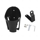 abordables Accessoires pour motos et VTT-Universal Motorcycle Water Bottle Holder, Handlebar Cup Holder for Bike Scooter ATV, Sturdy Drink Cage Motorcycle Accessories, Simple Mount Design, Black