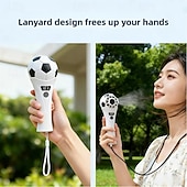 baratos Ventoinhas de mão-Soccer Handheld Fan, Portable Mini Fan with 199 Wind Speeds &amp; LED Digital Display, USB Rechargeable Personal Football Fan for Match Day, Outdoor Sports, Travel, Gifts for Kids &amp; Fans