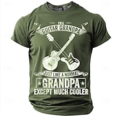  Men's I'm A Guitar Grandpa Just Like A Normal Grandpa Except Much Cooler Crossed Guitars Vintage Distressed Retro T Shirt Tee Graphic Regular Fit Fathers Day Gift Designer Clothing Apparel S M L XL XX