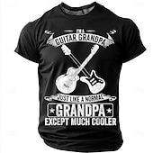  Men's I'm A Guitar Grandpa Just Like A Normal Grandpa Except Much Cooler Crossed Guitars Vintage Distressed Retro T Shirt Tee Graphic Regular Fit Fathers Day Gift Designer Clothing Apparel S M L XL XX