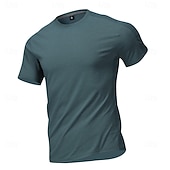 cheap Men's Casual T-shirts-Men's T Shirt Short Sleeve Shirt Tee Top Short Sleeve Crew Neck Summer Spring Solid Color Streetwear Stylish Leisure Quick Dry Slim Daily Outdoor Running Light Grey Top Tee for Men