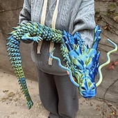 billige Statuer-150 cm/59 tommer 3D-printet drage, ekstra stor 3D-drage, dyredukke, skrivebordspynt til hjemmet, fidget-leke, perfekt til jul- og halloween-dekor, høytidsfeiringer, ideelle gaver til kontoret,