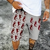 cheap Retro Vintage &amp; Ethic-Men's Tribal Ethic / African Kokopelli Swim Trunks Bathing Suits Swim Shorts Board Shorts Mid Waist Retro Vintage Outdoor Vacation Dailywear Side Pockets Mesh Lining Elastic Drawstring Waist Designer