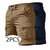ieftine Clasic-Bărbați Pantaloni de marfă Pantaloni Scurți Cargo Pantaloni Scurți Pantaloni scurți casual Buzunar Simplu Simplu Peste Genunchi Casual În aer liber Haine de strada Modă Șic Stradă Negru + Verde