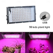 abordables Lampe de croissance LED-Lampe de croissance végétale USB 5V, lampe phyto, projecteur LED à spectre complet pour la culture hydroponique en serre, phytolampy
