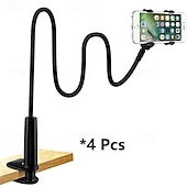 baratos Suportes para telefone-Kit com 4 suportes flexíveis para celular, com braço longo e rotação de 360°, ideais para cama, mesa, cabeceira ou escritório. Compatível com iPhone, Samsung e a maioria dos smartphones.