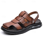 cheap Vacation Sandals-Men's Brown Sport Sandals Adjustable Open-Toe Comfort Walking Shoes Lightweight Summer Footwear for Travel, Outdoor Leisure, Beach Vacation and Everyday Wear