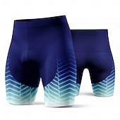 billiga Cykelshorts-herr marinblå cykelshorts med 3D-gelvaddering blått gradient chevronmönster andningsbara snabbtorkande fukttransporterande UPF50+ cykelshorts för landsvägscykling triathlon utomhussporter