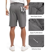 voordelige werk shorts-Voor heren Geklede korte broek Bedrijf Casual korte broek Golfshorts Zak Elastische taille Effen kleur Comfort Sneldrogend Knielengte Casual Buiten liiketoiminta Modieus Streetwear Zwart Marineblauw