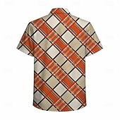 cheap Tops-Retro Vintage Hippie 1970s Shirt Short Sleeves Hippie Geometric Retro Fancy Dress Men's Music Festival Party Daily Wear Adults' Shirt Spring &amp; Summer