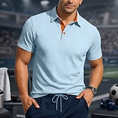 Χαμηλού Κόστους Κλασικό Πόλο Ανδρών-Ανδρικά Με Υφή Μπλουζάκι πόλο με πλέξη βάφλα Causal Επιχείρηση Κλασσικά Κοντομάνικο Μοντέρνα Συμπαγές Χρώμα Γρήγορο Στέγνωμα Κουμπιά Καλοκαίρι Άνοιξη Κανονικό