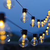 olcso Napelemes-napelemes kültéri kemping hangulatvilágítás 5m 20leds 8 világítási mód napelemes gömb alakú fényfüzér ünnepi esküvői parti kerti erkélydekorációs lámpa