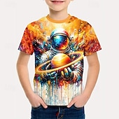 preiswerte Jungen 3D Vision &amp; Geometrie-Boys' 3D Graphic Geometric T shirt Tee Short Sleeve 3D Print Summer Spring Sports Fashion Streetwear Kids 5-12 Years Crew Neck Casual Daily Outdoor Regular Fit