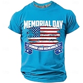  Muistopäivä Miesten Soldier T-paita Lyhythihainen T-paita 3D-tulostus Tiukka pyöreä kaula-aukko Paita Muoti Päivittäin Päivittäin Katu Rubiini Kesä Kevät Vaatetus S M L XL XXL XXXL