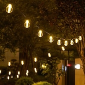 olcso Napelemes-napelemes kültéri kemping hangulatvilágítás 5m 20leds 8 világítási mód napelemes gömb alakú fényfüzér ünnepi esküvői parti kerti erkélydekorációs lámpa