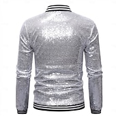 economico Cime-Disco Anni '80 Metallico Lucido Cappotto Mascherata Disco Paillettes Costume Per uomo Mascherata Festa / Sera Parata dell'Orgoglio Mese dell'orgoglio Adulti Cappotto