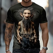 abordables T-shirts 3D-Homme A Ombre Vieil Homme T-shirt Manche Courte T-shirt Impression 3D Col ras du cou Chemise Drôle Occasionnel Quotidien Rue Bleu Noir Rouge Été Printemps Vêtement Tenue S M L XL 2XL 3XL