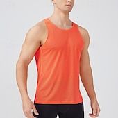 billige Løpe T-skjorter og tanktopper-Herre Ensfarget Treningstank topp Singlet til jogging Gymtopp Sommer Vår Netting Ermeløs Hurtigtørkende Komprimering Fukttransport Pustende Treningsøkt Løp Vandring Jogge Blå Svart Hvit Sports