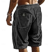  Ανδρικά Σορτσάκια Casual σορτς Κοτλέ Σορτς Τσέπη Ελαστική μέση Σκέτο Αναπνέει Μήκος γόνατος ΕΞΩΤΕΡΙΚΟΥ ΧΩΡΟΥ Διακοπές Καθημερινά Ρούχα Διακοπές Μοντέρνα Μαύρο Λευκό Μικροελαστικό